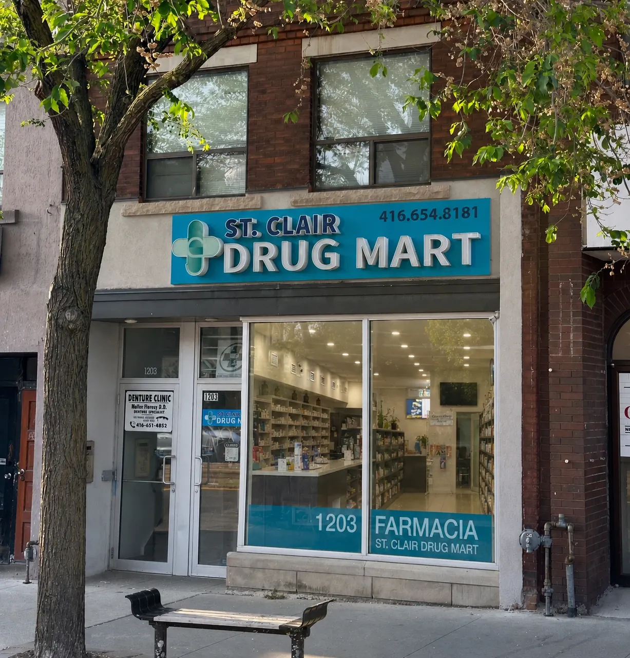 St. Clair Drug Mart Pharmacy storefront at 1203 St. Clair Avenue West, Toronto