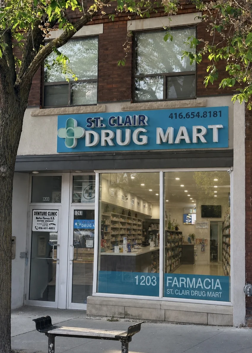 Pharmacist consultation area at St. Clair Drug Mart Pharmacy